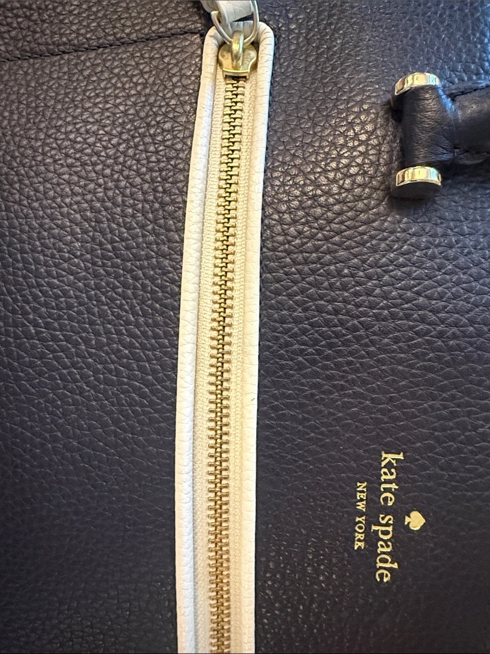 kate spade Navy and Cream Leather Structured Tote
